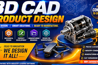 create industrial product cad models for manufacturing and prototyping