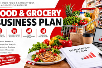 write a restaurant grocery business plan financial projections investor pitch