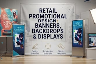 design retail promotional banners backdrops and in store display graphics