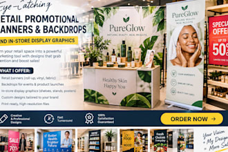 design retail promotional banners backdrops and in store display graphics