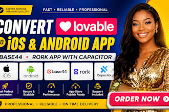 convert lovable to ios android app base44ti ios publish rork app with capacitor