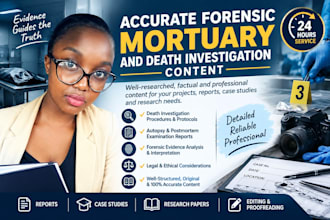 write forensic mortuary and death investigation content