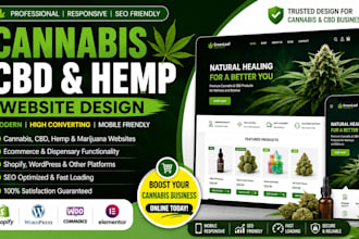 design cbd oil hemp cannabis marijuana vapes shopify ecommerce website store