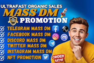 do mass dm on  discord, telegram, instagram and whatsapp mass dm