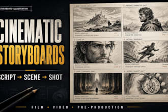 create cinematic storyboard illustrations for film and video