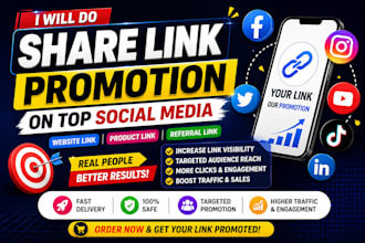 do share link promotion website product link link promotion on top social media