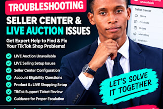 setup tiktok shop seller center and live auction issues