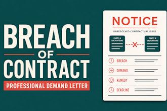 draft a professional breach of contract demand letter for your dispute