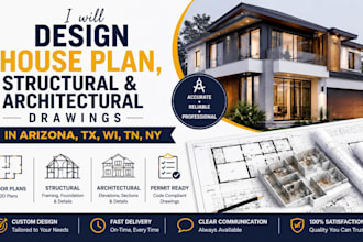 design house plan, structural and architectural drawings in arizona tx wi tn ny