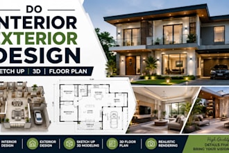 do interior exterior design sketch up 3d floor plan