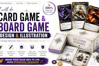 design professional card game art and illustration