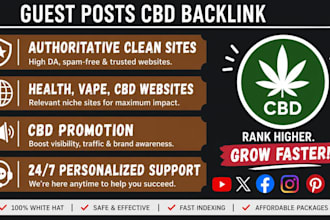do SEO backlinks for cbd, marijuana, cannabis, and vape, via offpage guest