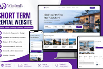 design short term rental website, vacation rental, property management website
