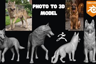 realistic 3d pet model figurine or bust from photo lifelike memorial 3d printing