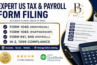 prepare and file form 1040, 1065, 941, 940, w2, w3, and 1099