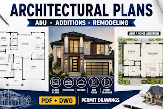 design architectural floor plans adu home addition garage conversion permit plan