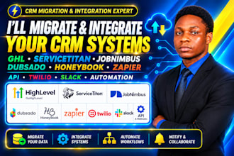 ghl servicetitan jobnnimbus migration dubsado honeybook zapier twillio API slack