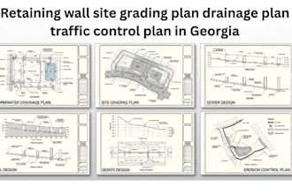 retaining wall site grading plan drainage plan traffic control plan in georgia