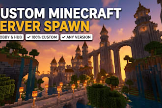 build custom minecraft server spawn hub lobby castle village city bases map smp