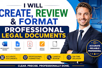 draft, edit and format legal documents, contracts and agreements
