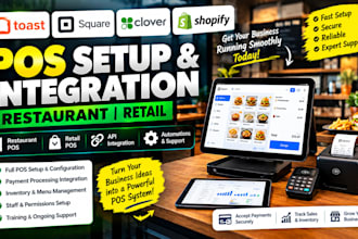 toast pos square pos clover pos shopify pos setup integration restaurant retail