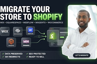 migrate wix squarespace webflow magento woocommerce to shopify migration
