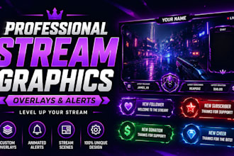 create professional stream graphics overlays and alerts for creators