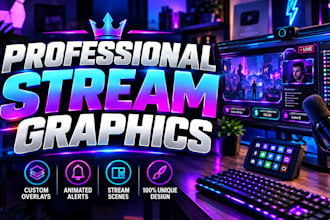 create professional stream graphics overlays, scene and alerts for creators