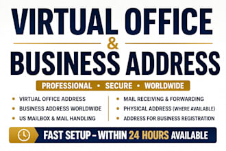 provide virtual office, business address, US mailbox, company address worldwide