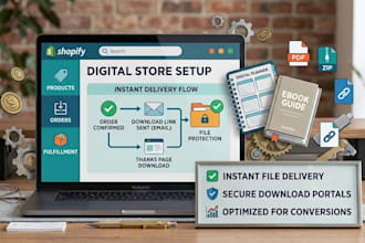 create shopify digital download store for ebook and digital planner
