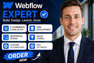 build webflow ecommerce cms responsive online store website design setup