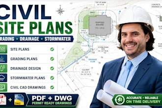 design civil site plan grading drainage stormwater plans for permit plans