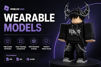 create wearable high quality custom roblox ugc models