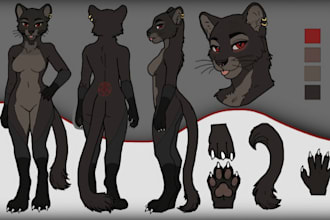 draw a custom furry reference sheet nsfw furry ref sheet anthro character design