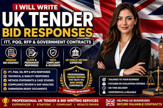 write UK tender bid responses, itt, pqq, rfp and government contracts