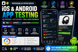 do ios and android app testing, QA testing and app review