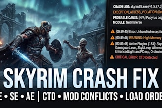 diagnose and fix complex crashes in heavily modded skyrim le se ae