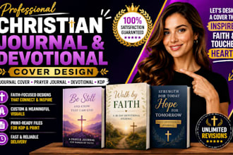 design a custom christian journal and devotional cover for amazon KDP