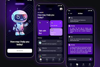 develop ai chatbot app for b2b e commerce, recruitment app, learning app