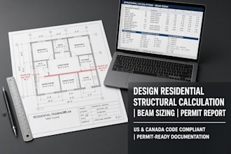 design residential structural calculation beam sizing permit report