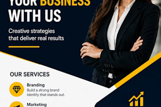 desing a professional flyer in canvas