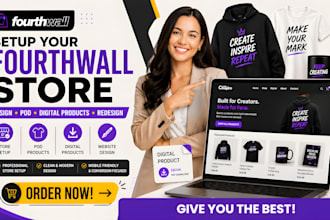 setup fourth wall  store design fourthwall website design fourthwall merch pod