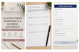 create forms worksheets checklists and business documents