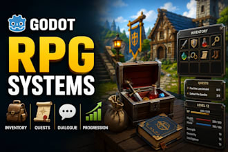 develop custom godot rpg systems, inventory, quests, dialogue, skills, stats