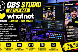 set up obs studio for whatnot vertical streams, auctions, and card breaks