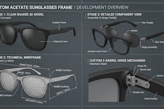create 3d sunglasses 3d cad eyeewear with solidworks for manufacturing ready