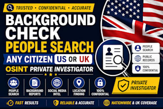background check people search any citizen US or UK osint private investigator