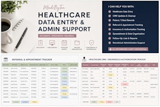 provide healthcare data entry CRM updates and admin support