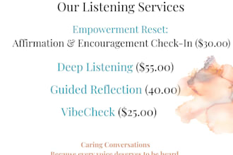 listen without judgment when you need someone to talk to