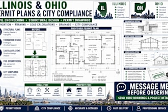 create civil and structural permit drawings for illinois and ohio